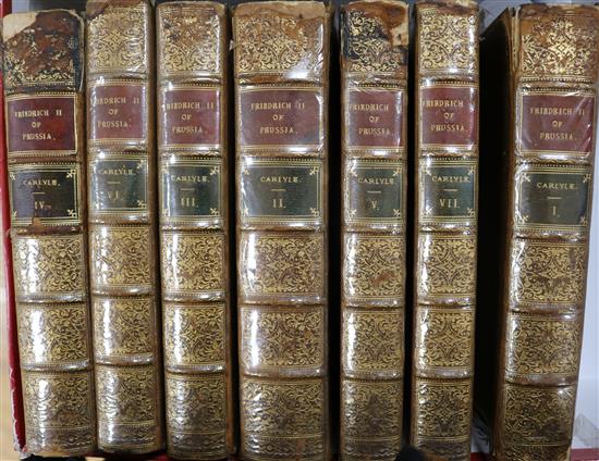 CARLYLE , History of Frederick the II of Prussia..., 7 vols, Chapman & Hall, 1869, full calf, Oxford University stamp